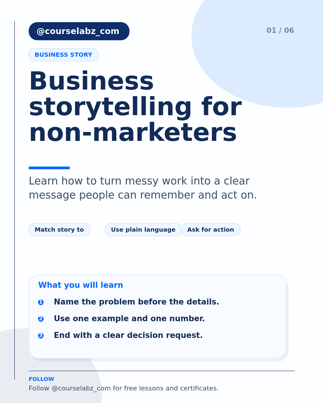 Business storytelling for non-marketers: make work easier to understand social slide 1