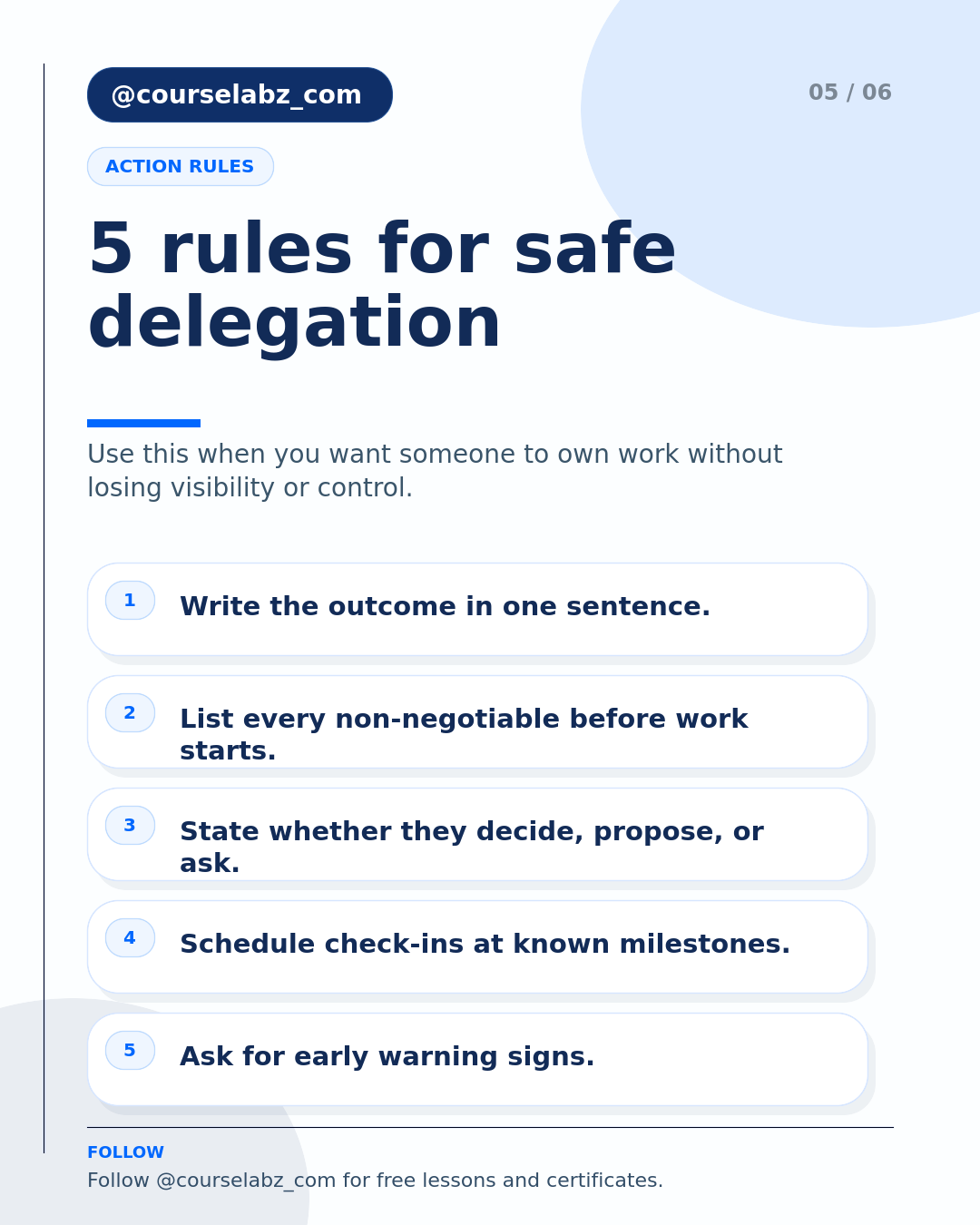 Delegating Without Micromanaging, Explained social slide 5