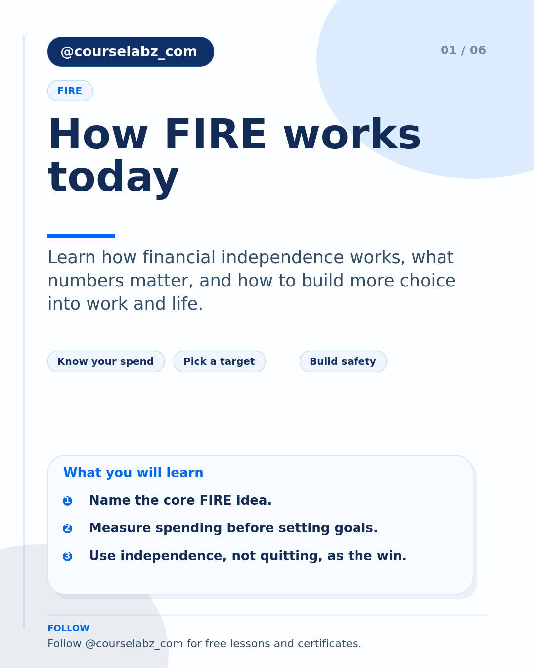 Independencia financiera y FIRE: qué sigue funcionando y qué no social slide 1