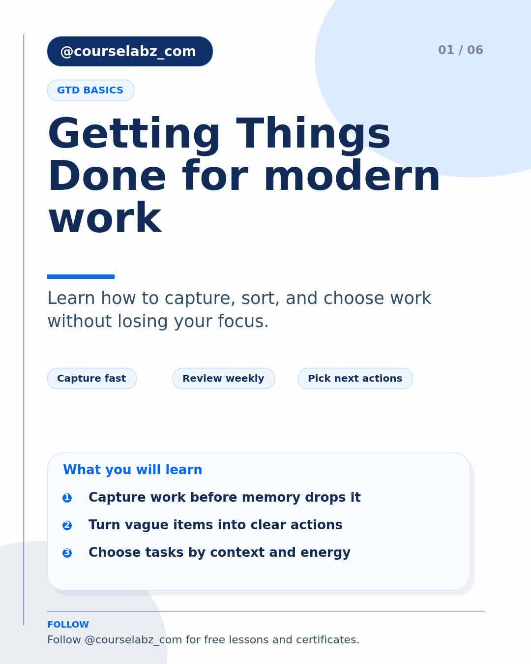 आधुनिक काम के लिए Getting Things Done social slide 1