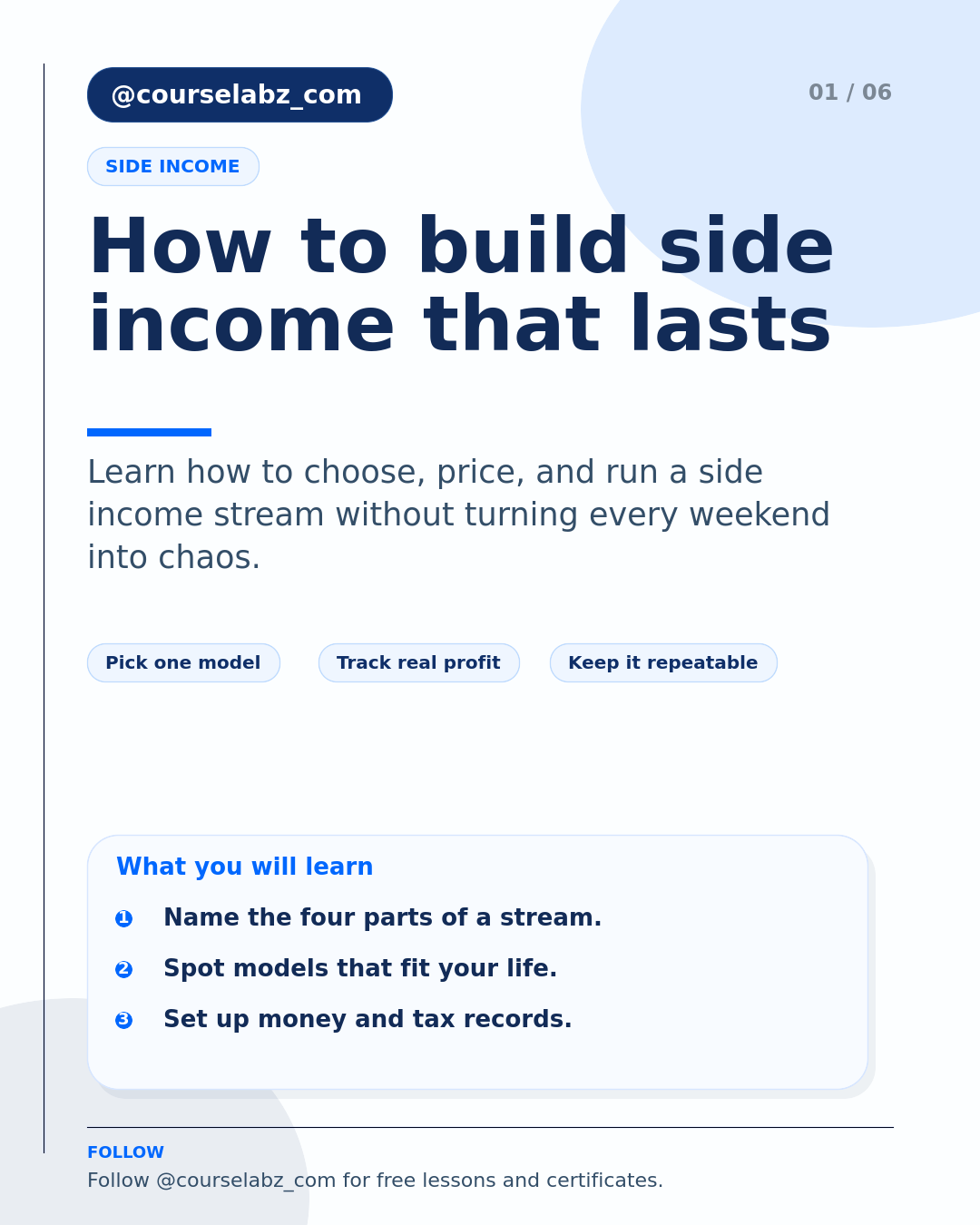 Comment construire des revenus complémentaires qui durent vraiment social slide 1