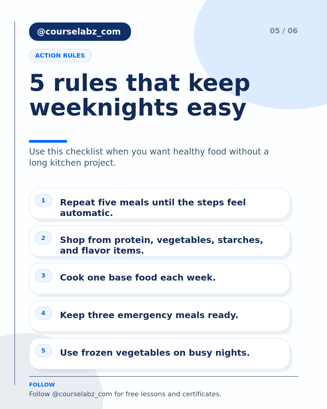How to cook healthy meals on a busy schedule social slide 5