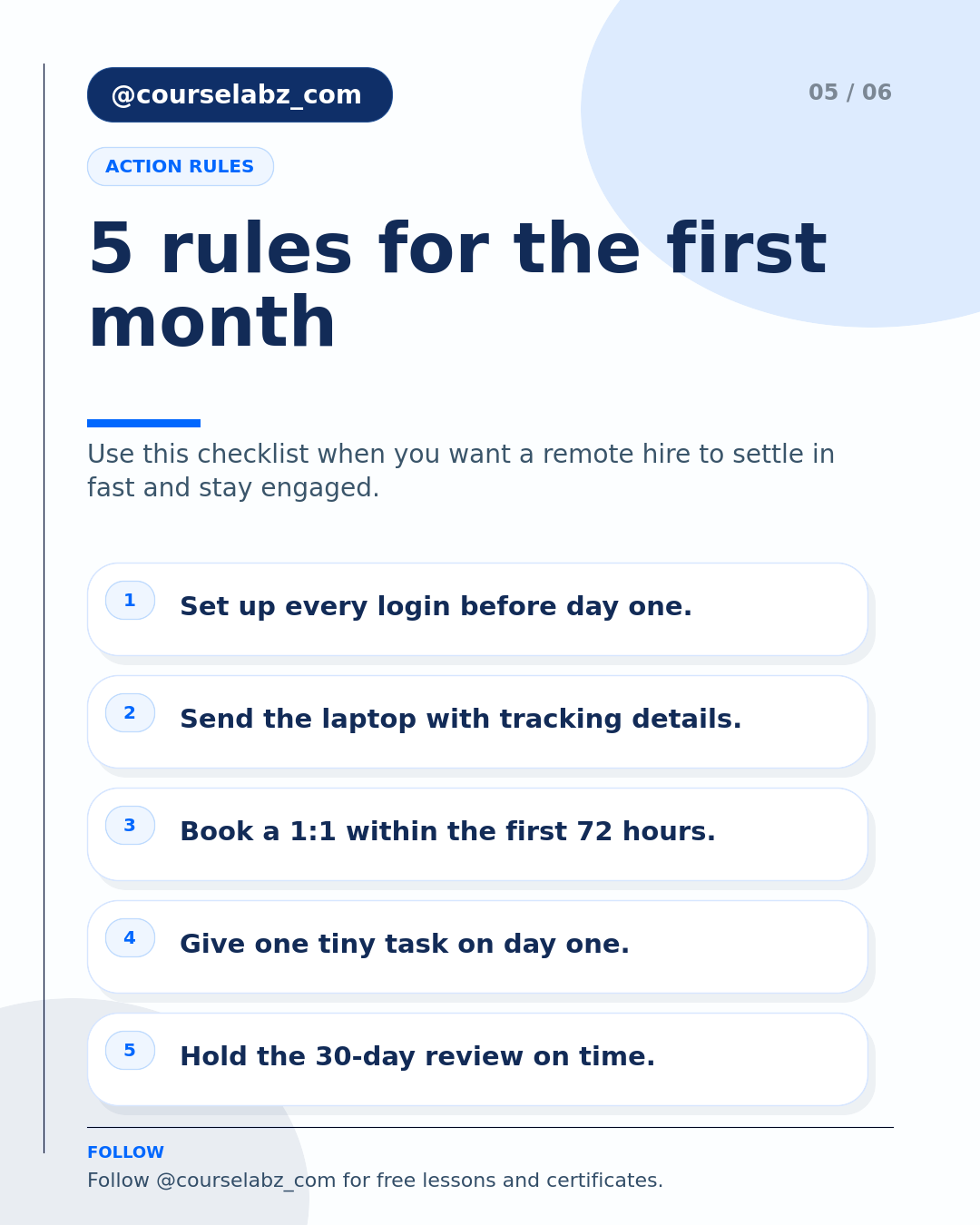 How to onboard remote hires in their first 30 days social slide 5