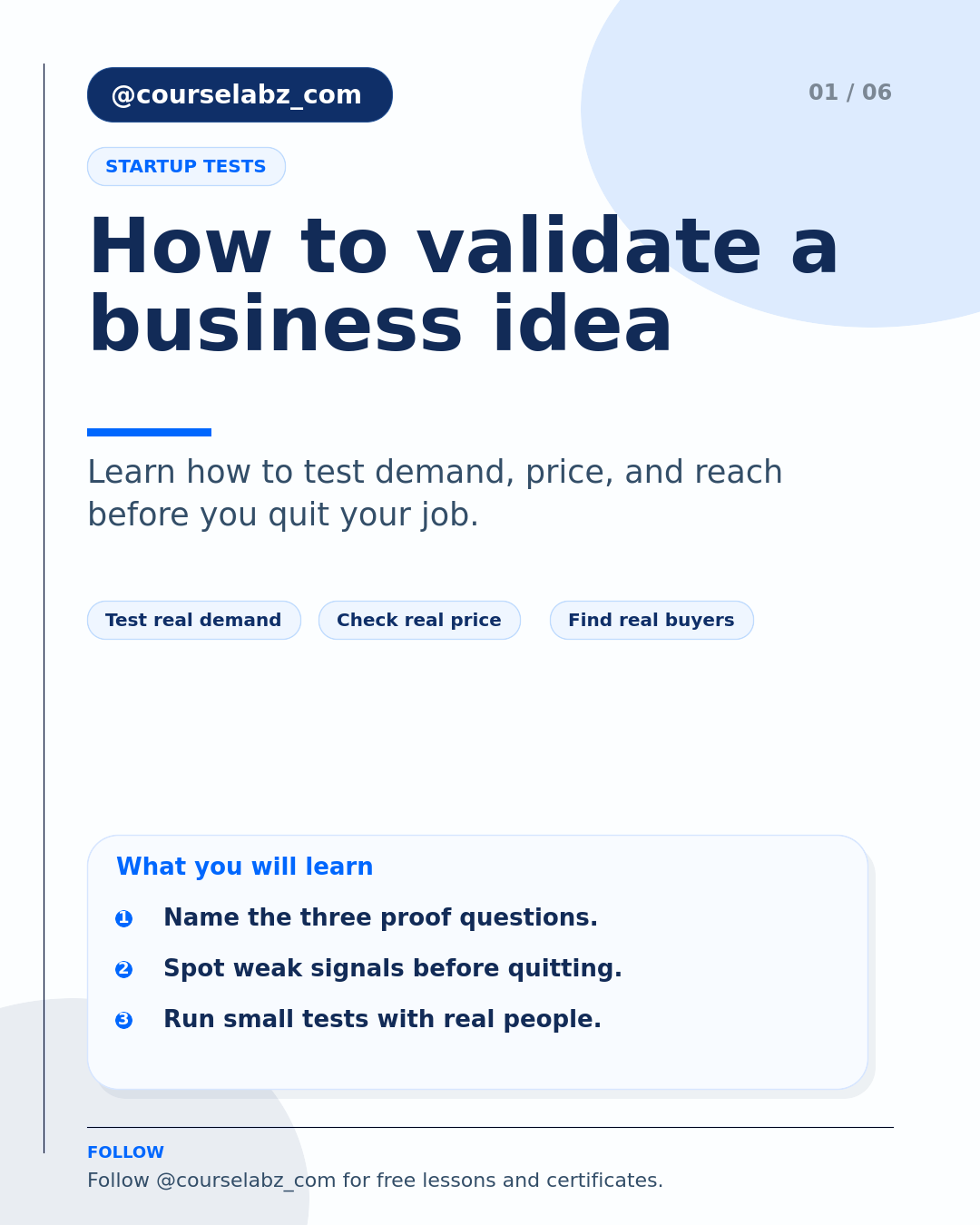 Comment valider une idée d'entreprise avant de quitter votre emploi social slide 1