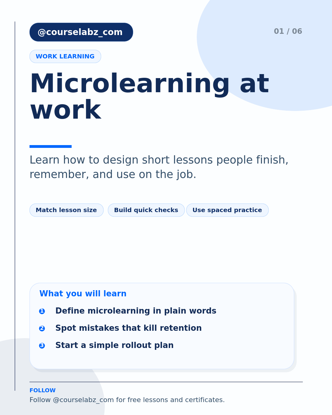 Microlearning at work: small lessons, real results social slide 1
