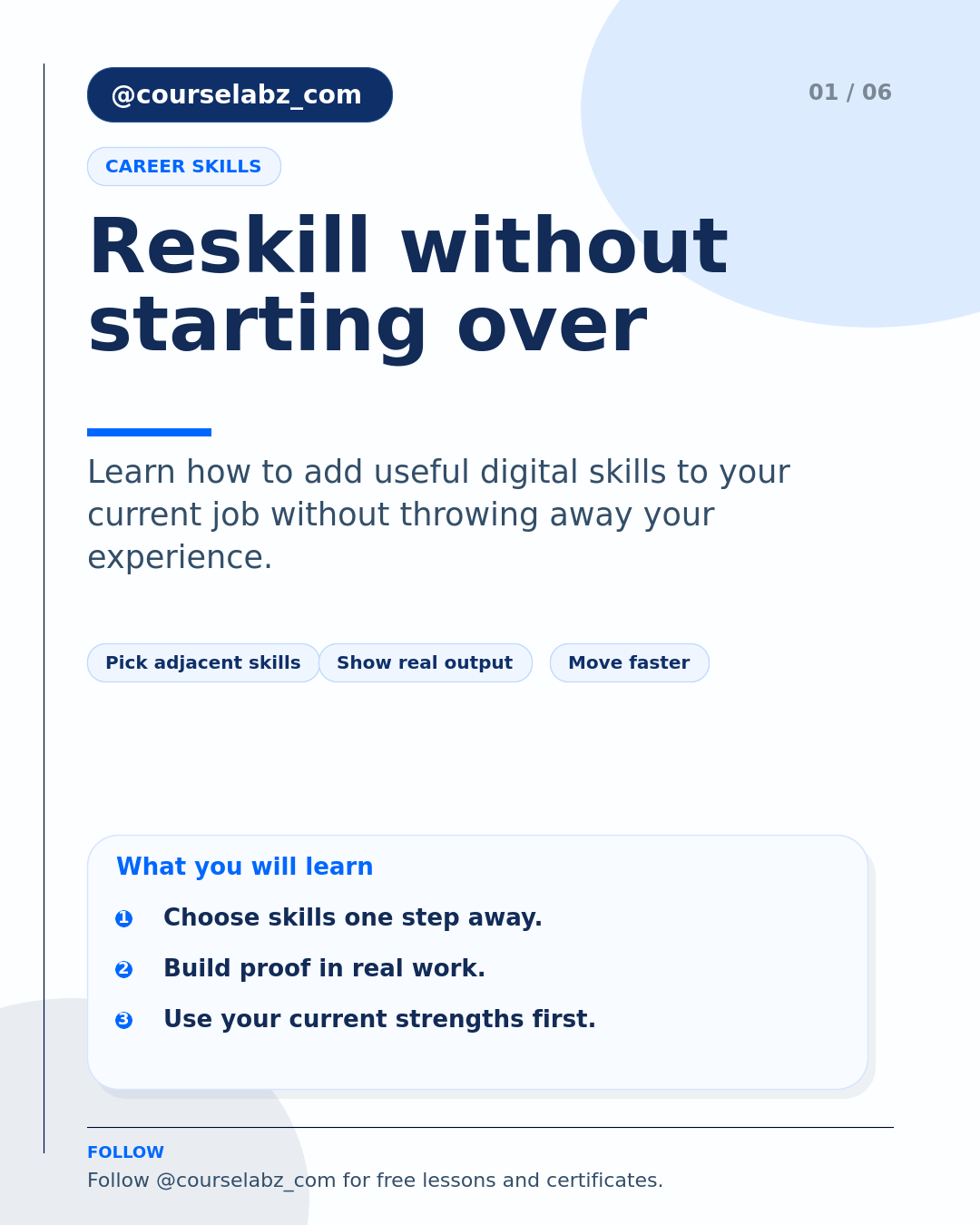 Reskilling for Non-Tech Professionals Without Starting Over social slide 1