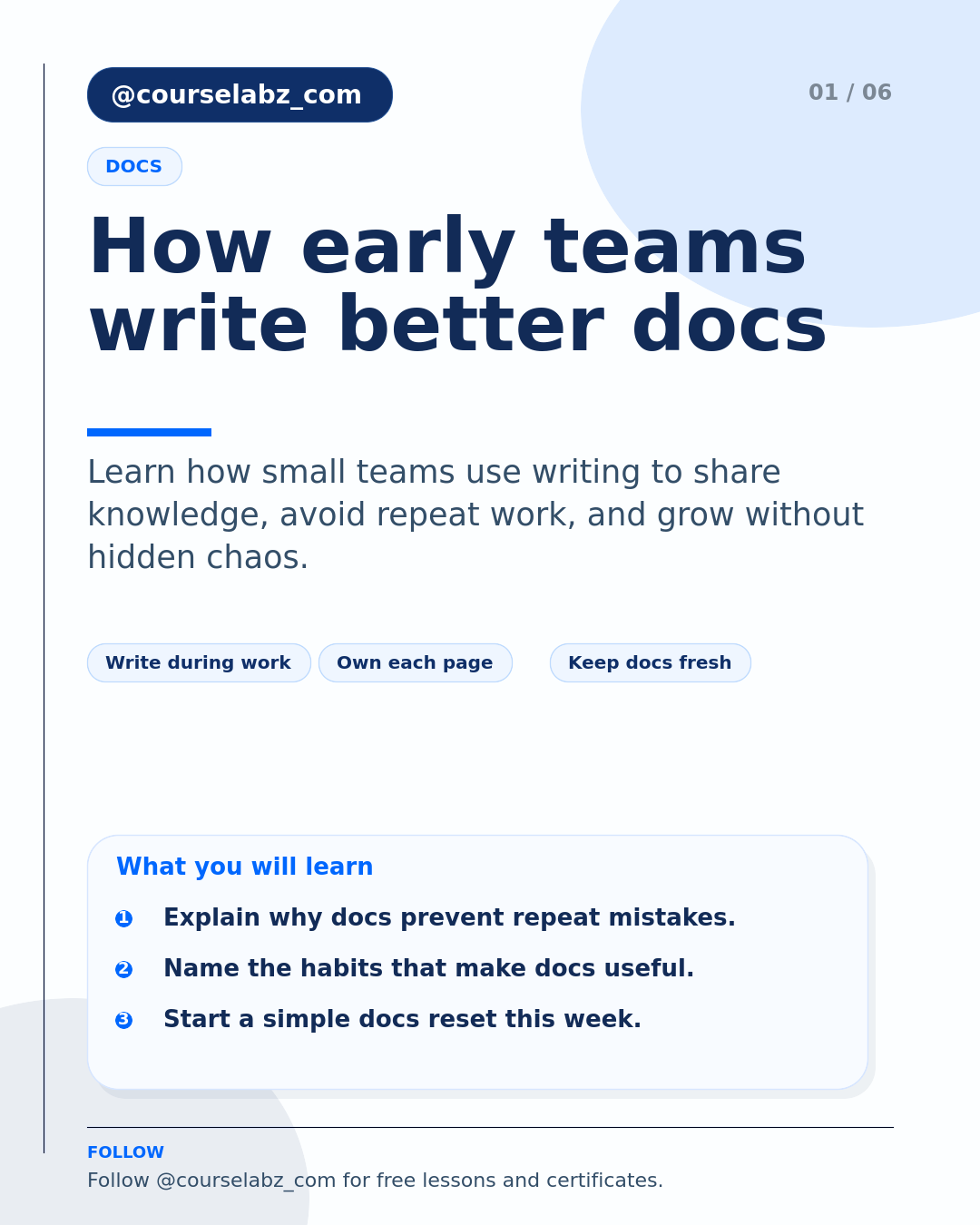 The honest case for written documentation in early-stage teams social slide 1