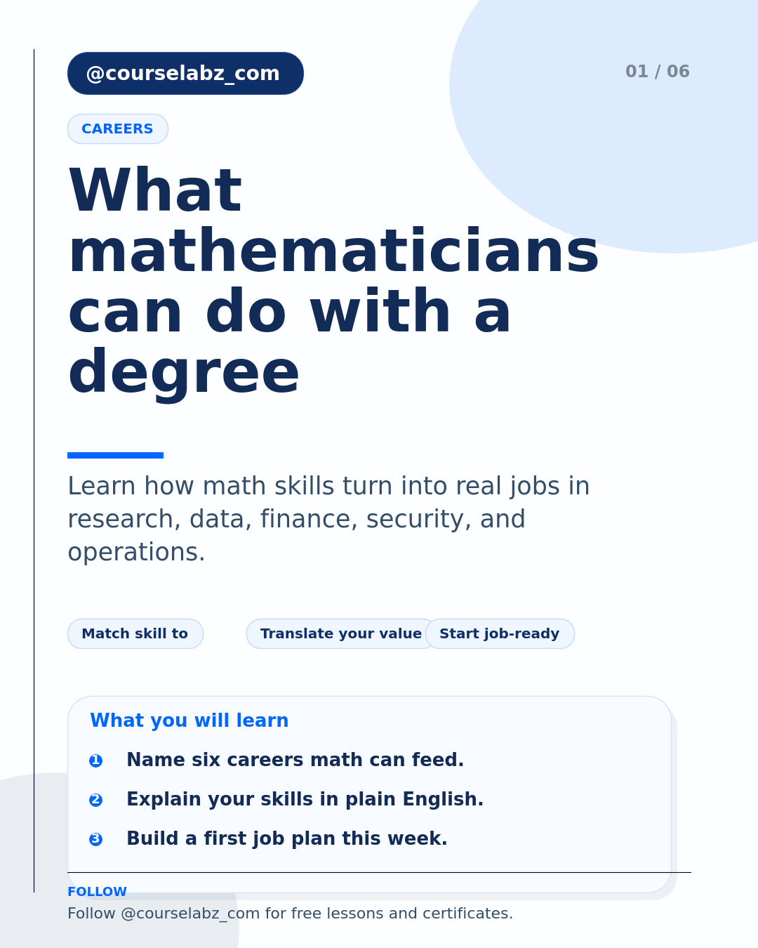 What a mathematician can actually do with their career social slide 1