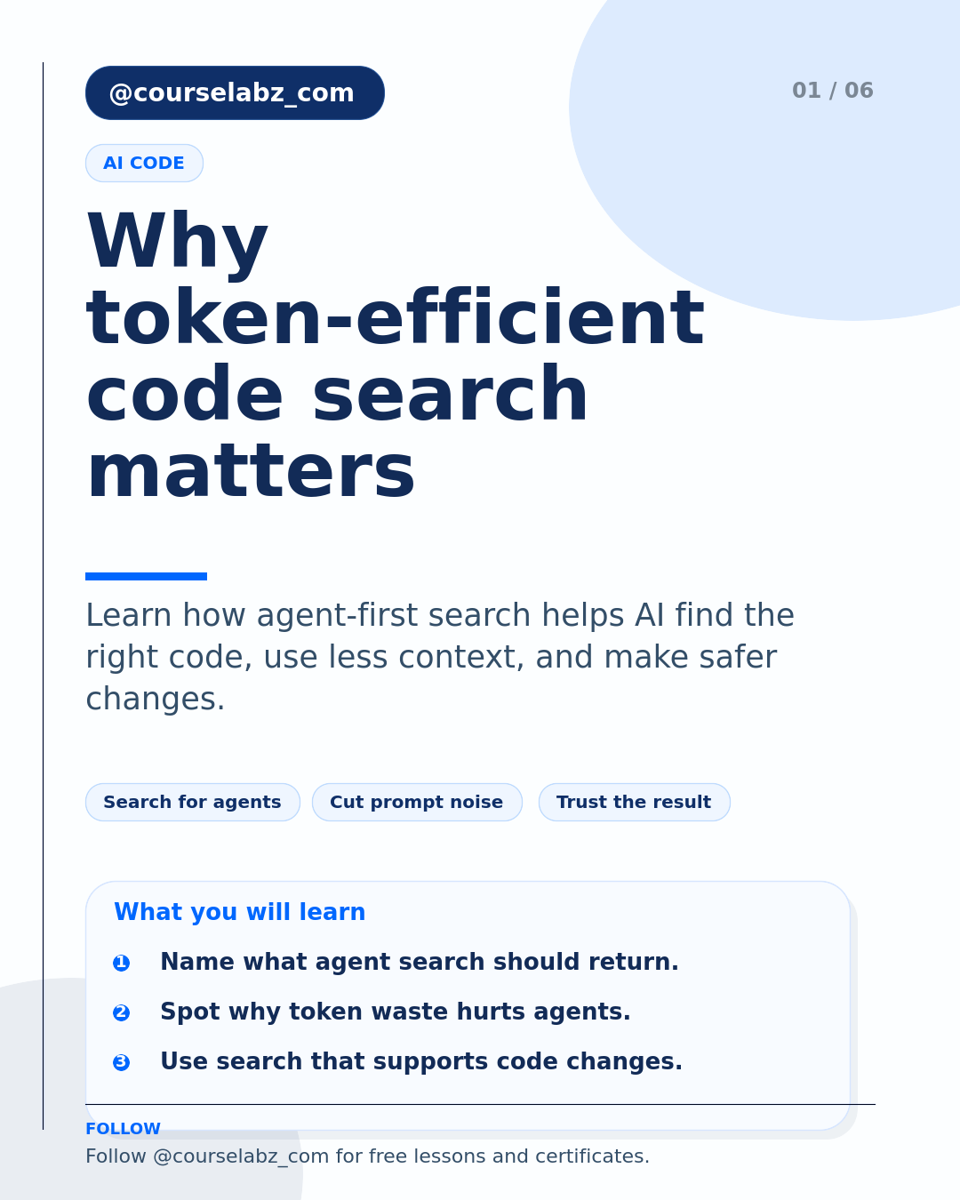 Why token-efficient code search matters for AI agents social slide 1